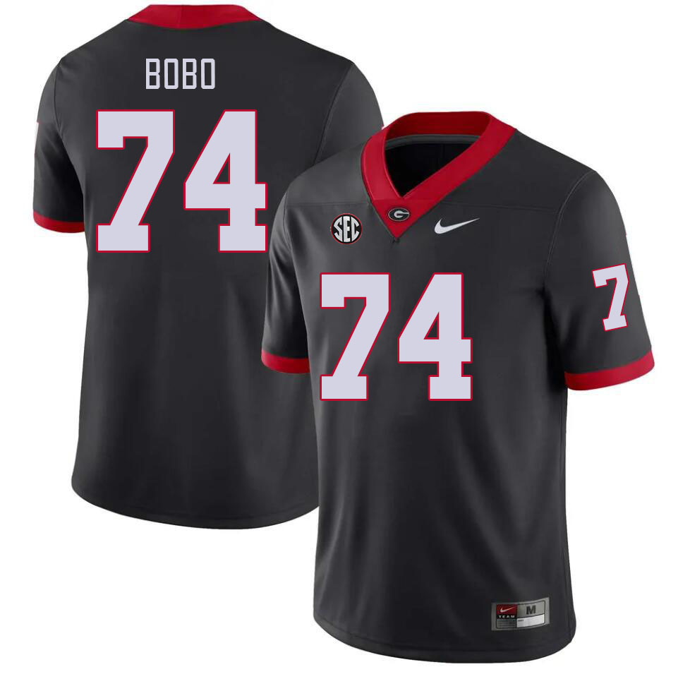 Georgia Bulldogs #74 Drew Bobo College Football Jerseys Stitched-Black